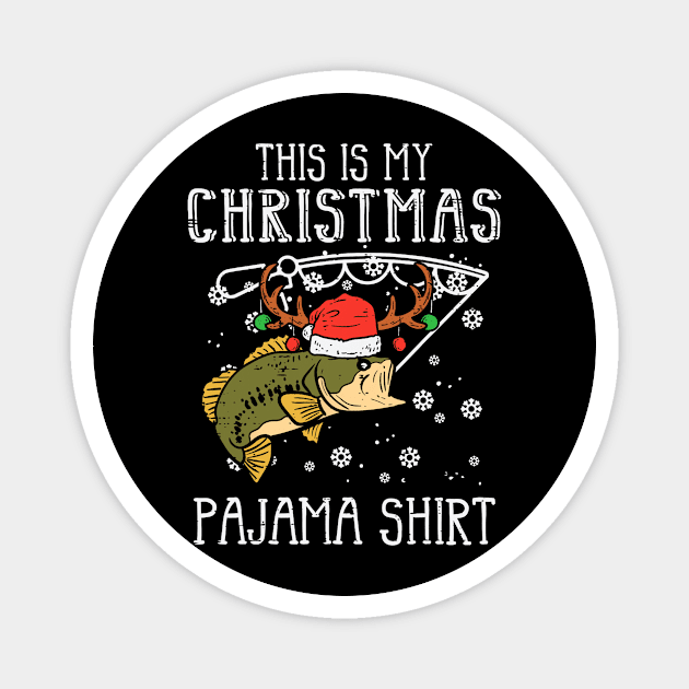 This Is My Christmas Pajama Fishing Xmas Dad Magnet by kasperek